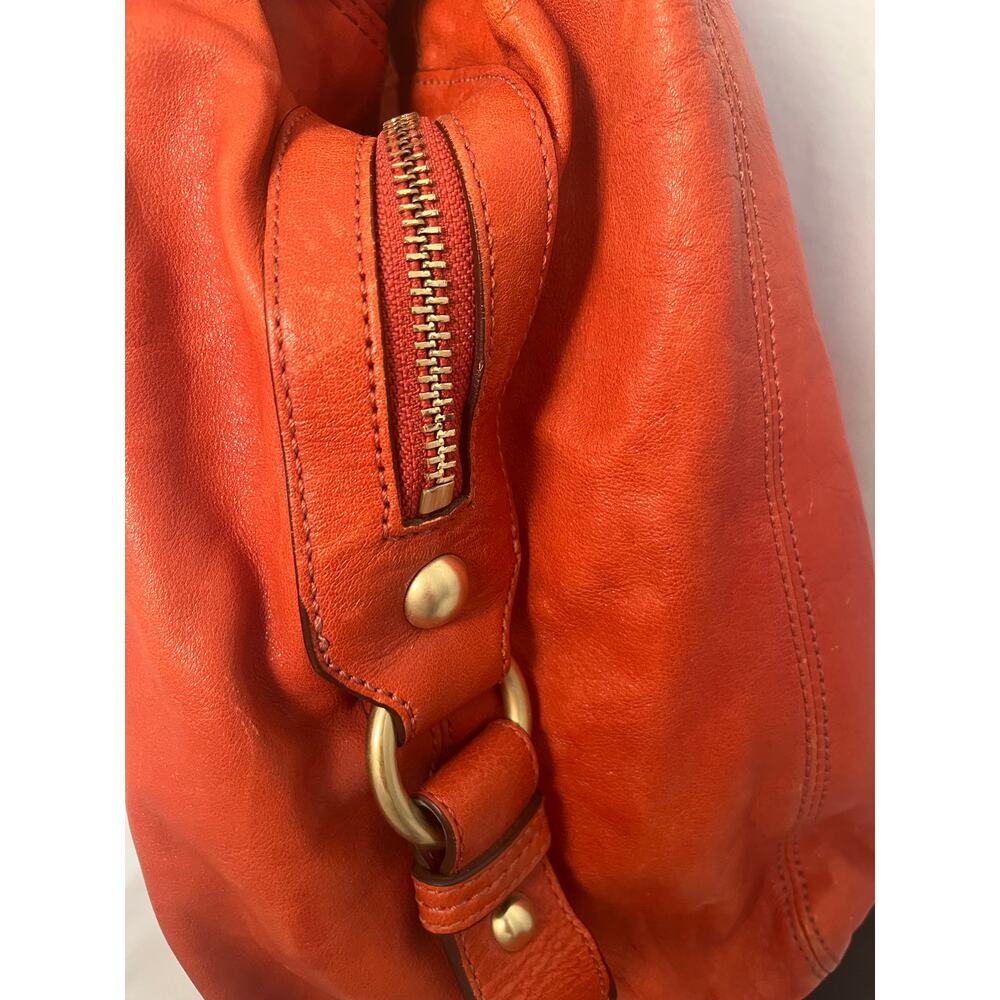 Coach Orange Leather Hobo Bag Large Slouchy Vintage Shoulder Bag - Picture 4 of 9